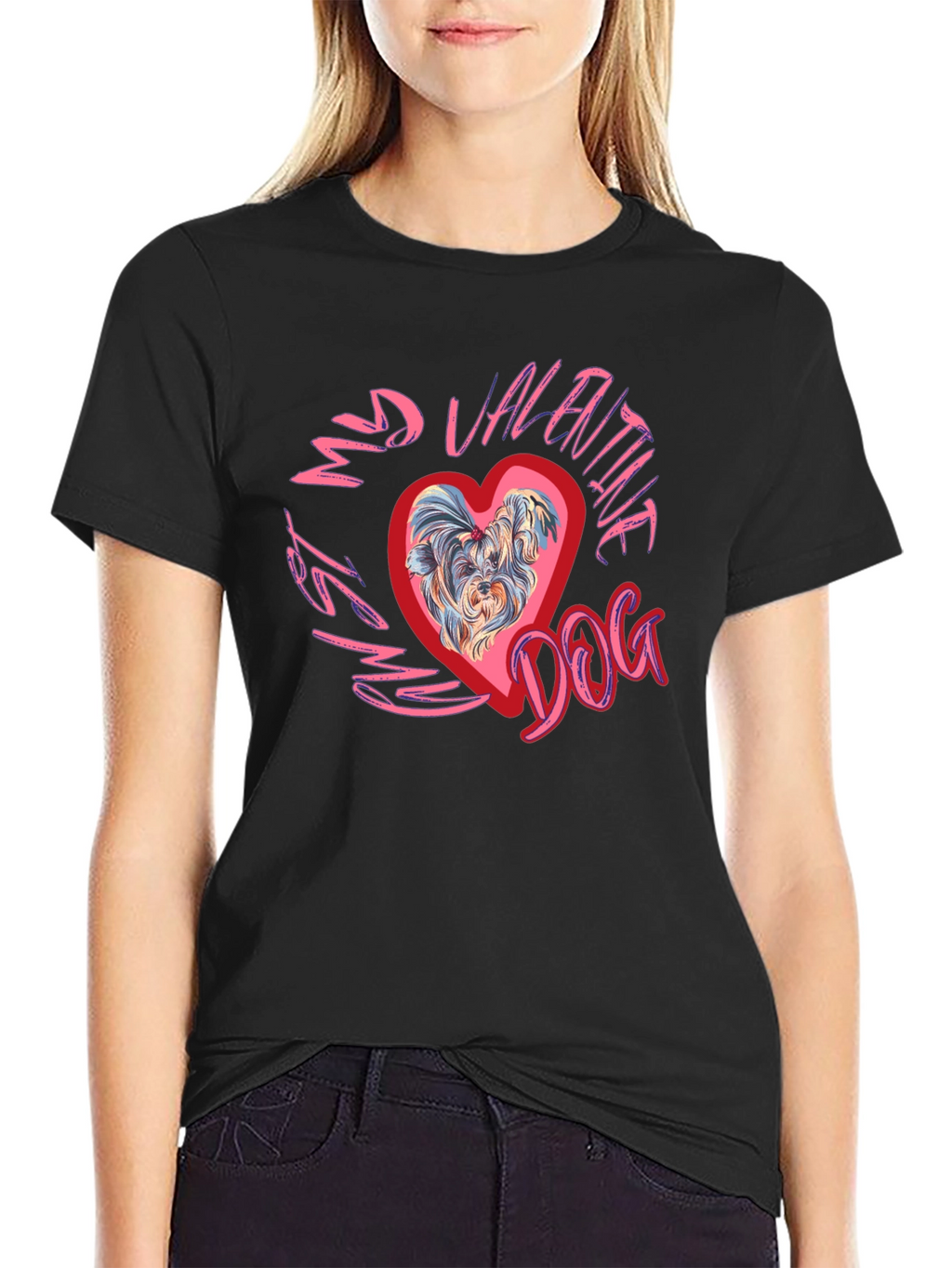 My Valentine Dog T-Shirt - Cute Heart Puppy Tee