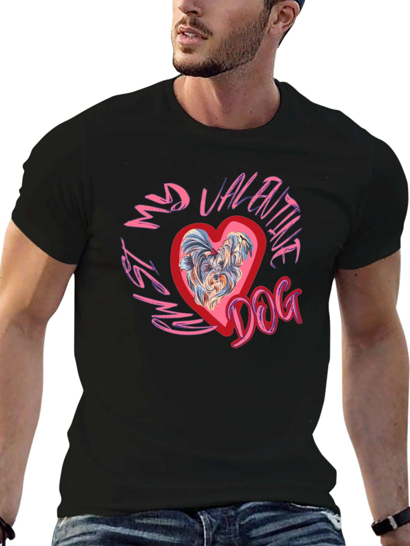 My Valentine Dog T-Shirt - Cute Heart Puppy Tee