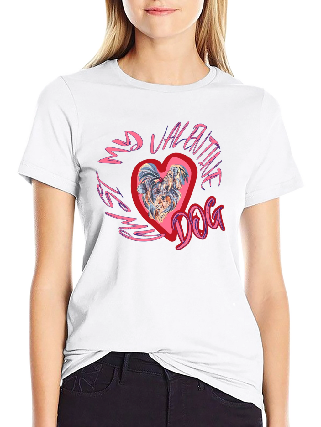 My Valentine Dog T-Shirt - Cute Heart Puppy Tee