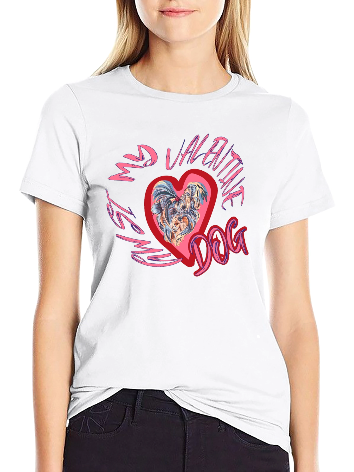 My Valentine Dog T-Shirt - Cute Heart Puppy Tee