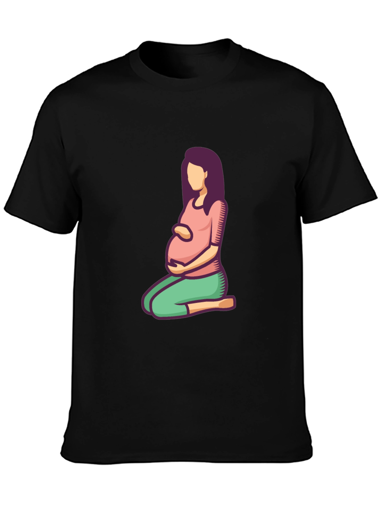 Pregnancy Shirt - Cartoon Woman Design