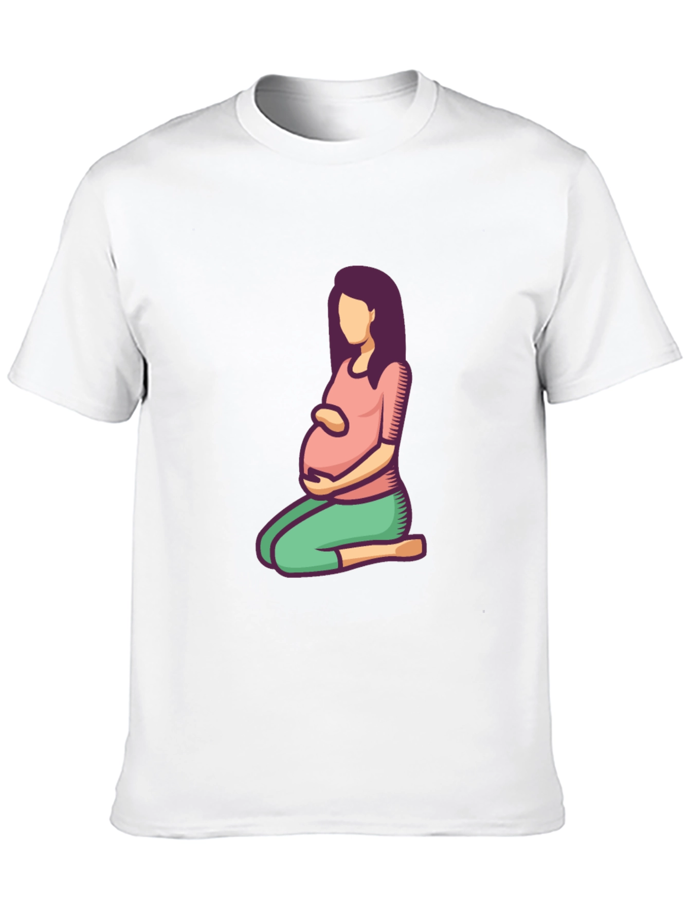 Pregnancy Shirt - Cartoon Woman Design