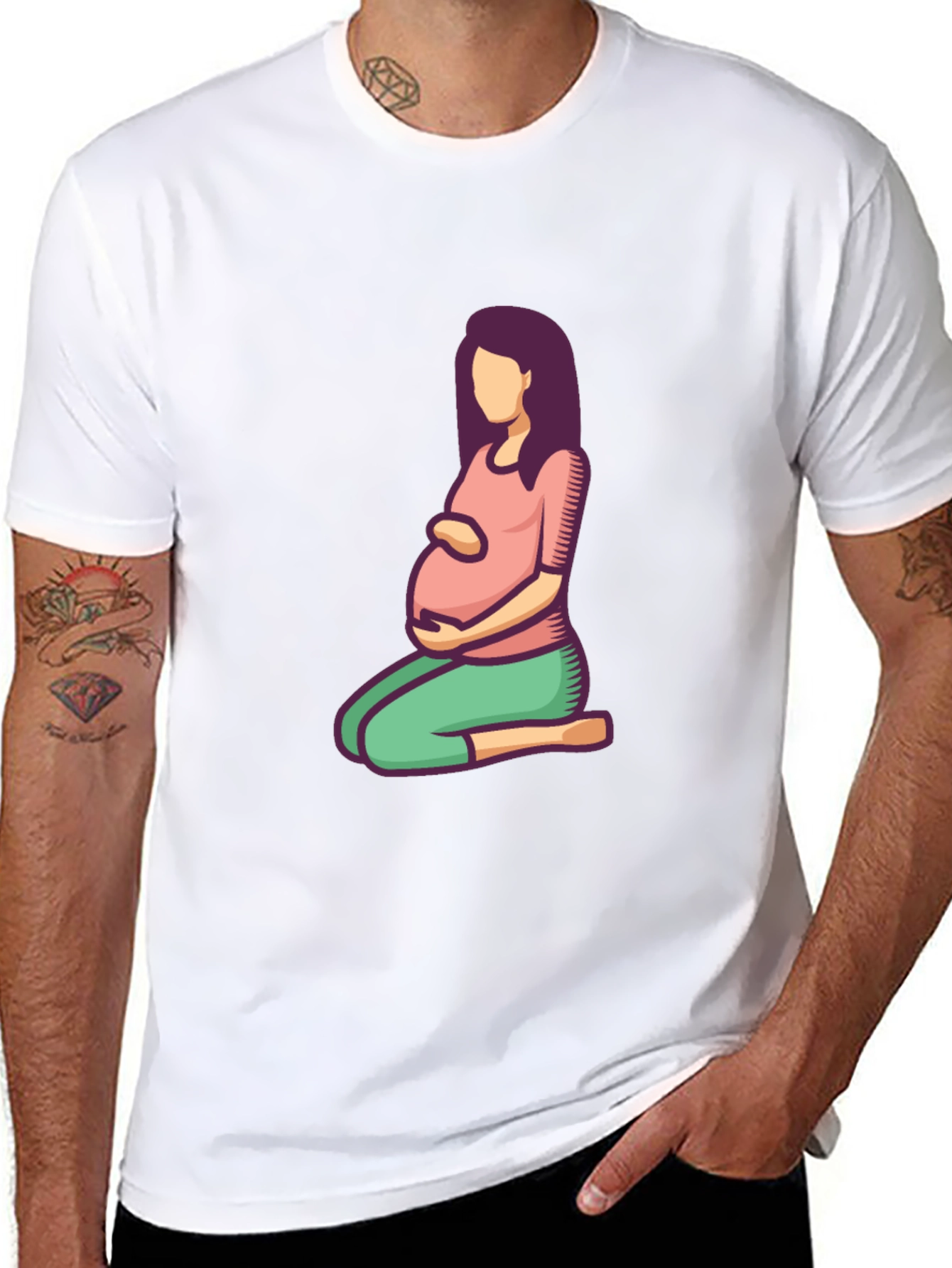 Pregnancy Shirt - Cartoon Woman Design