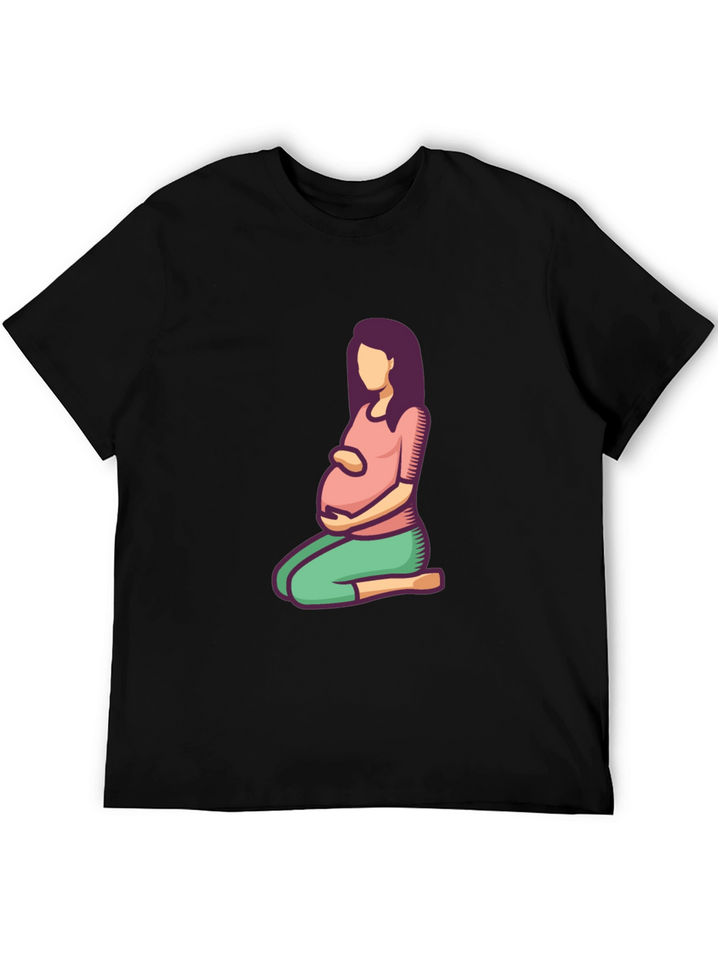 Pregnancy Shirt - Cartoon Woman Design