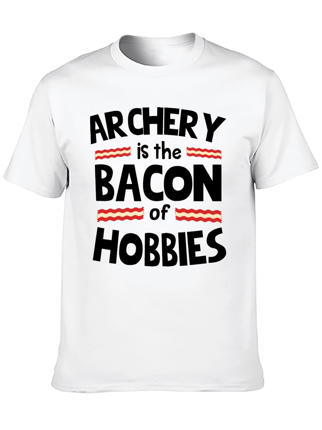Archery is the Bacon of Hobbies Funny Black T-Shirt