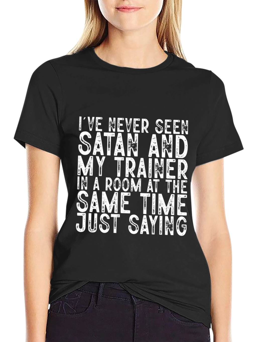 Satan and Trainer Funny Workout T-Shirt