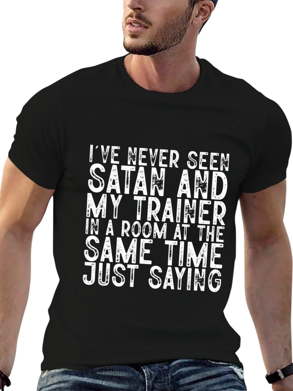 Satan and Trainer Funny Workout T-Shirt