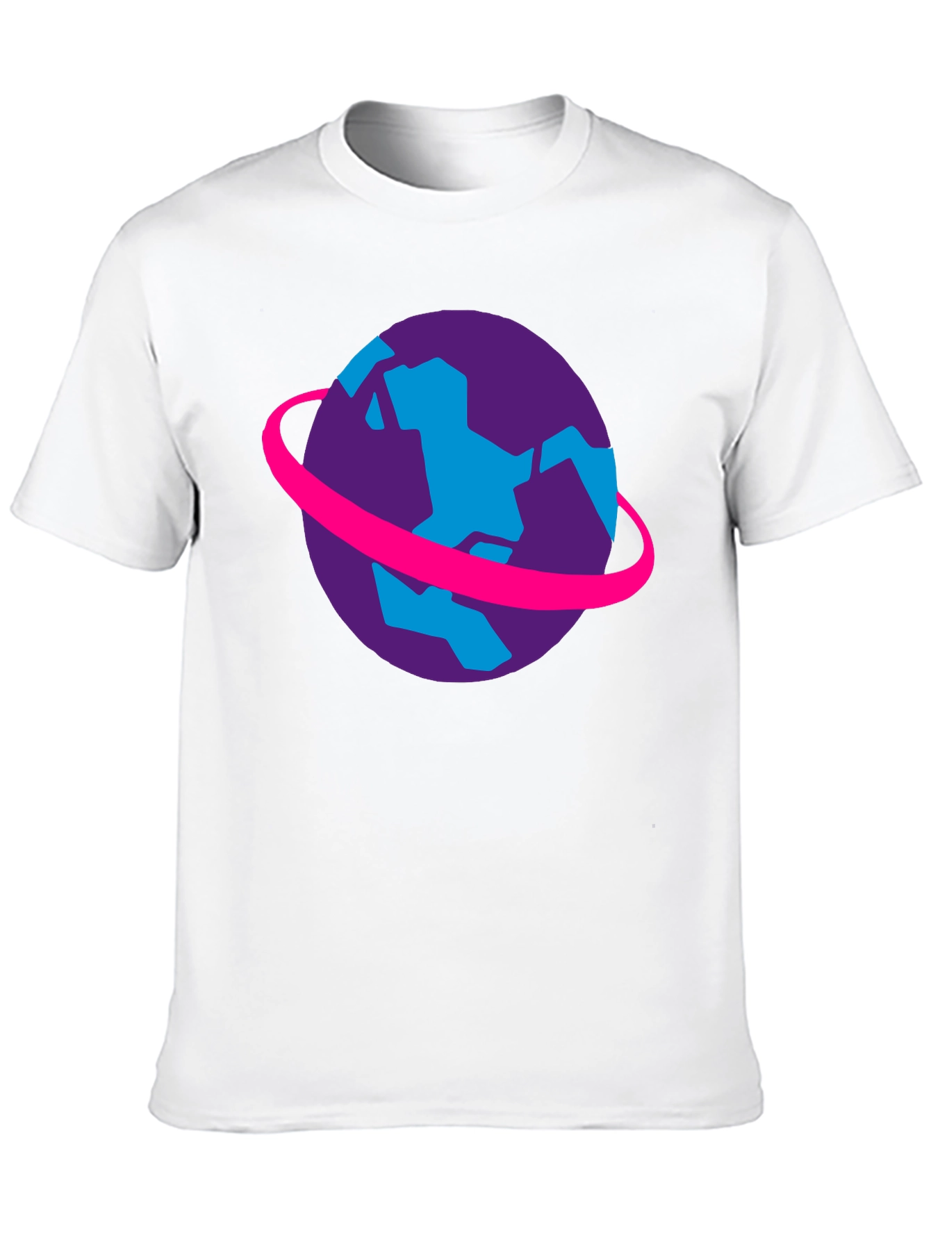 Retro Planet Graphic Tee - Black Cotton T-Shirt
