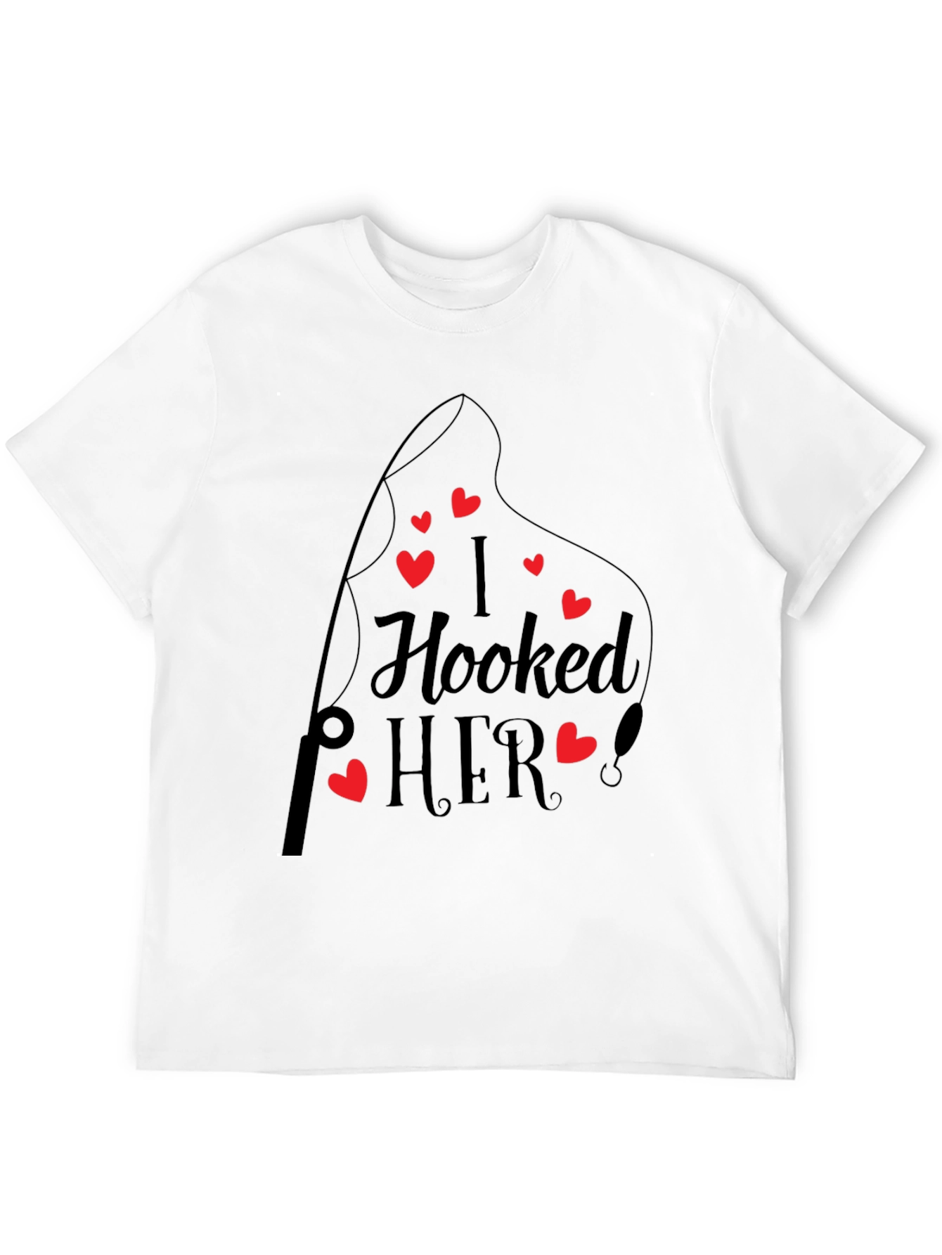 I Hooked Her! Black Crew Neck Tee