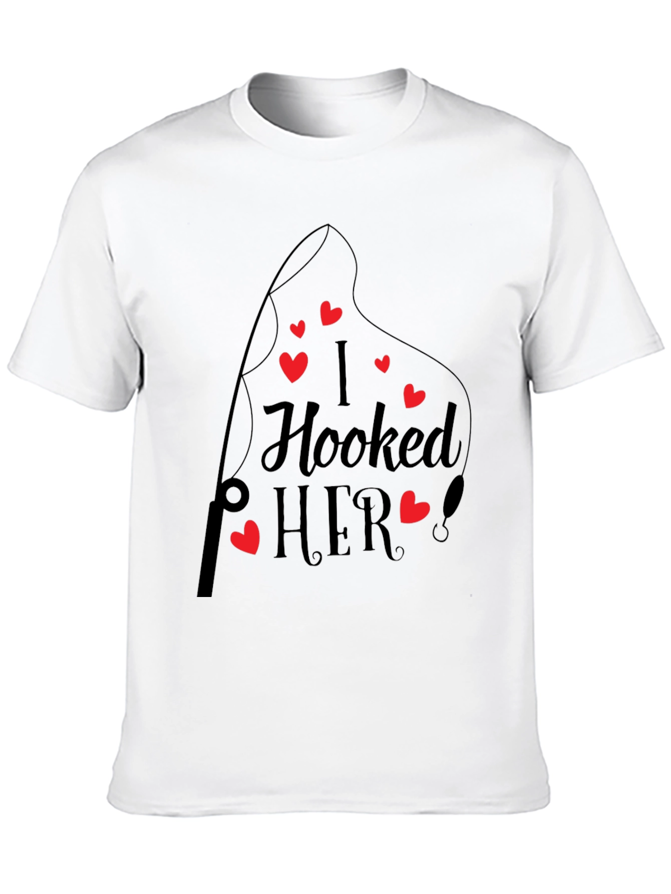 I Hooked Her! Black Crew Neck Tee