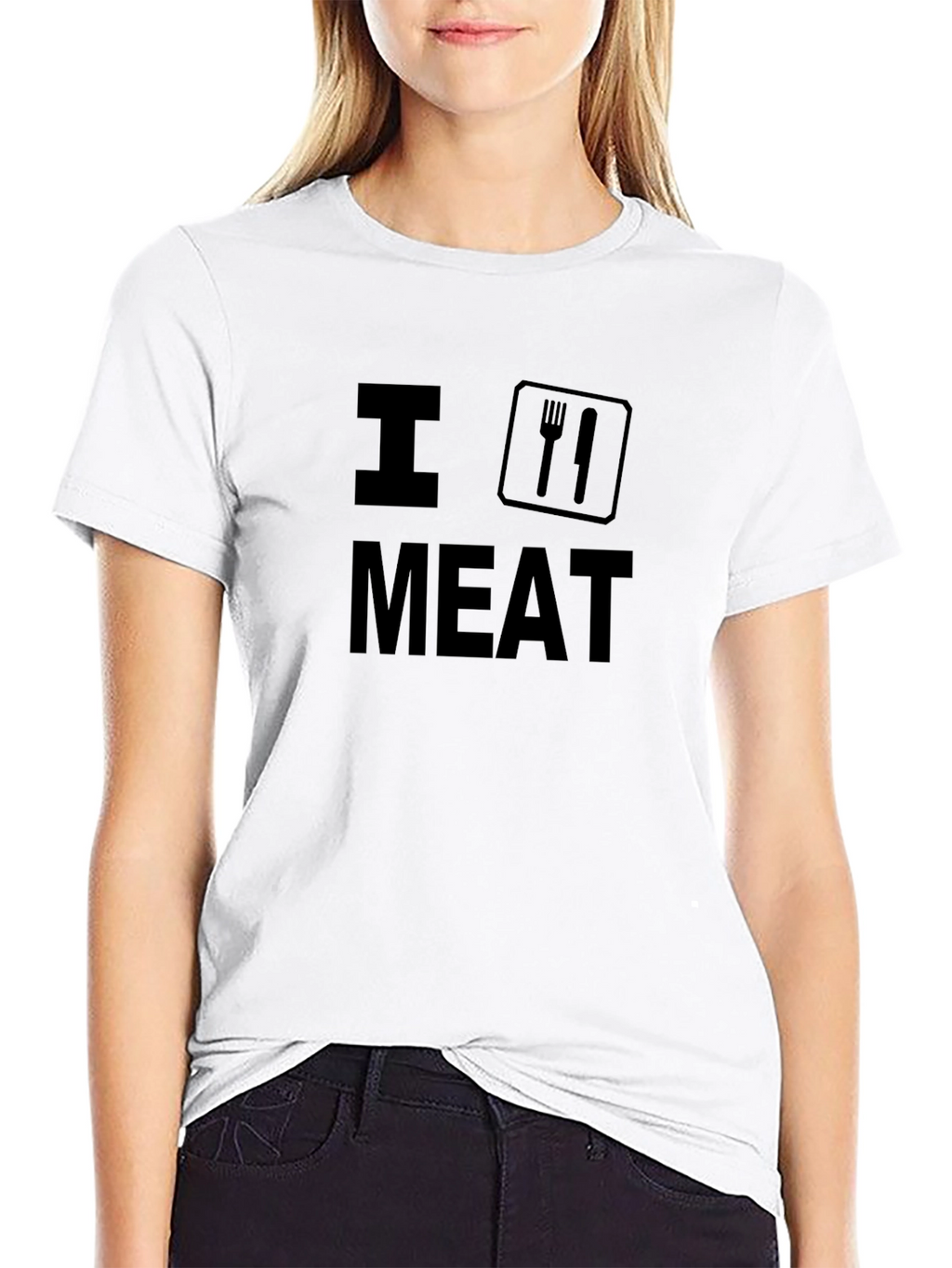 I (Cutlery) Meat Black Graphic T-Shirt