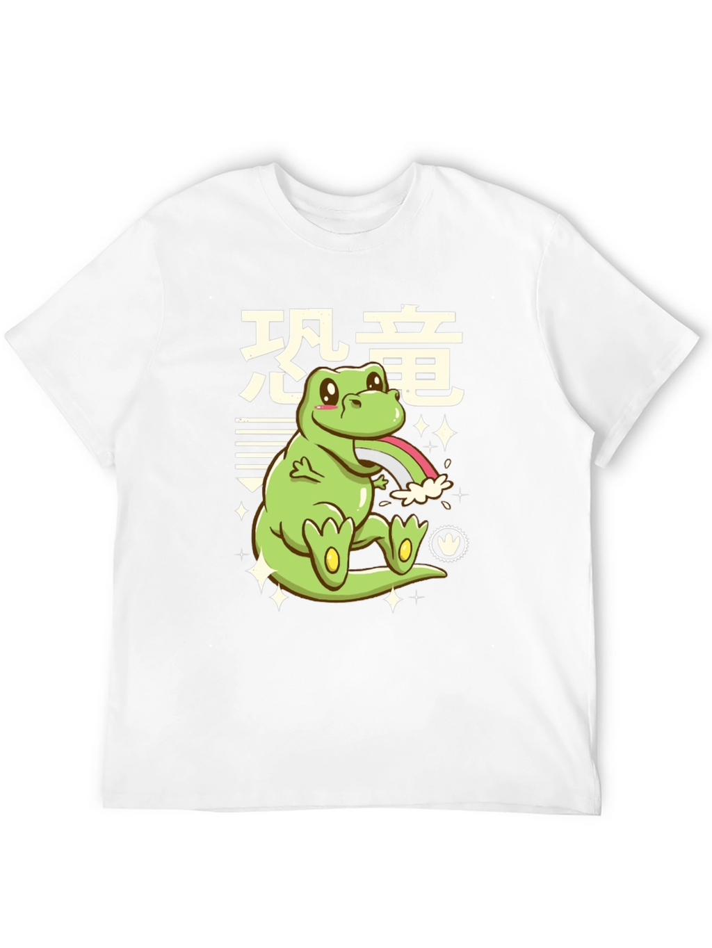 Kawaii Dinosaur Graphic Tee - Black