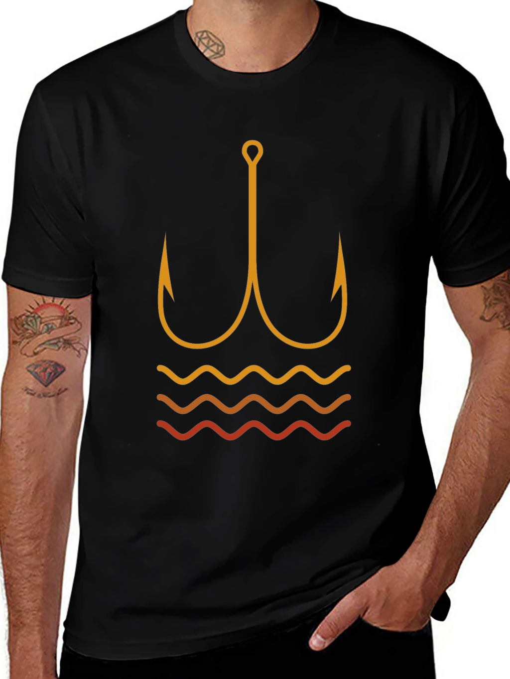 Fishing Hook Graphic Tee - Stylish Anglers Apparel