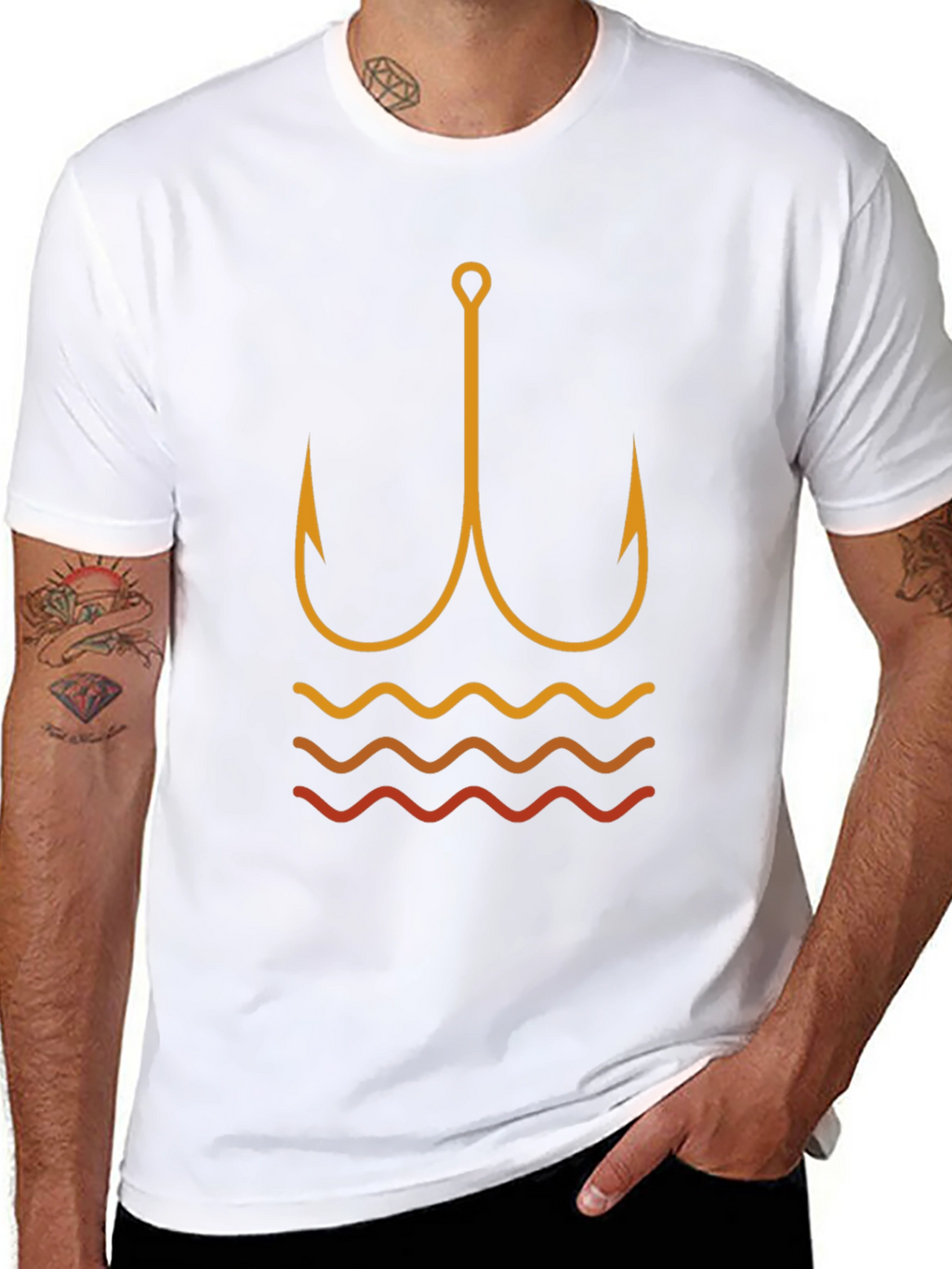 Fishing Hook Graphic Tee - Stylish Anglers Apparel