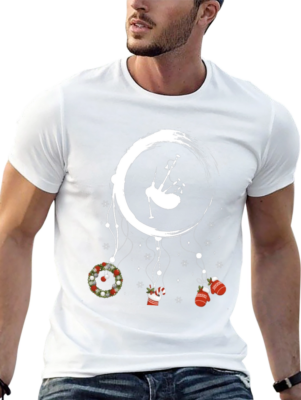 Christmas Bagpipe Dreamcatcher Graphic Tee