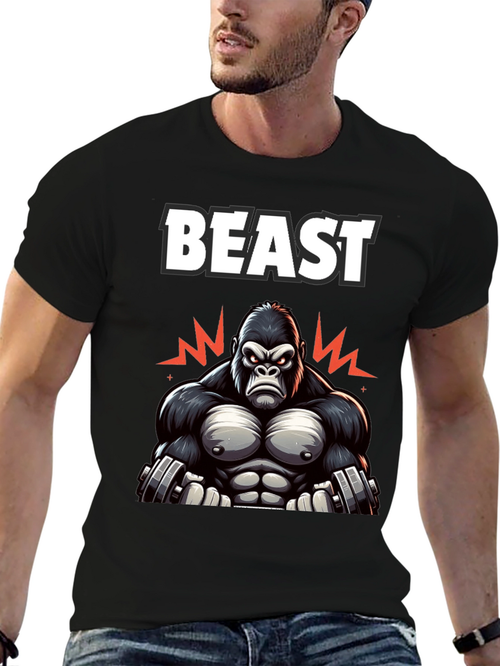 Beast Mode Gorilla Graphic T-Shirt