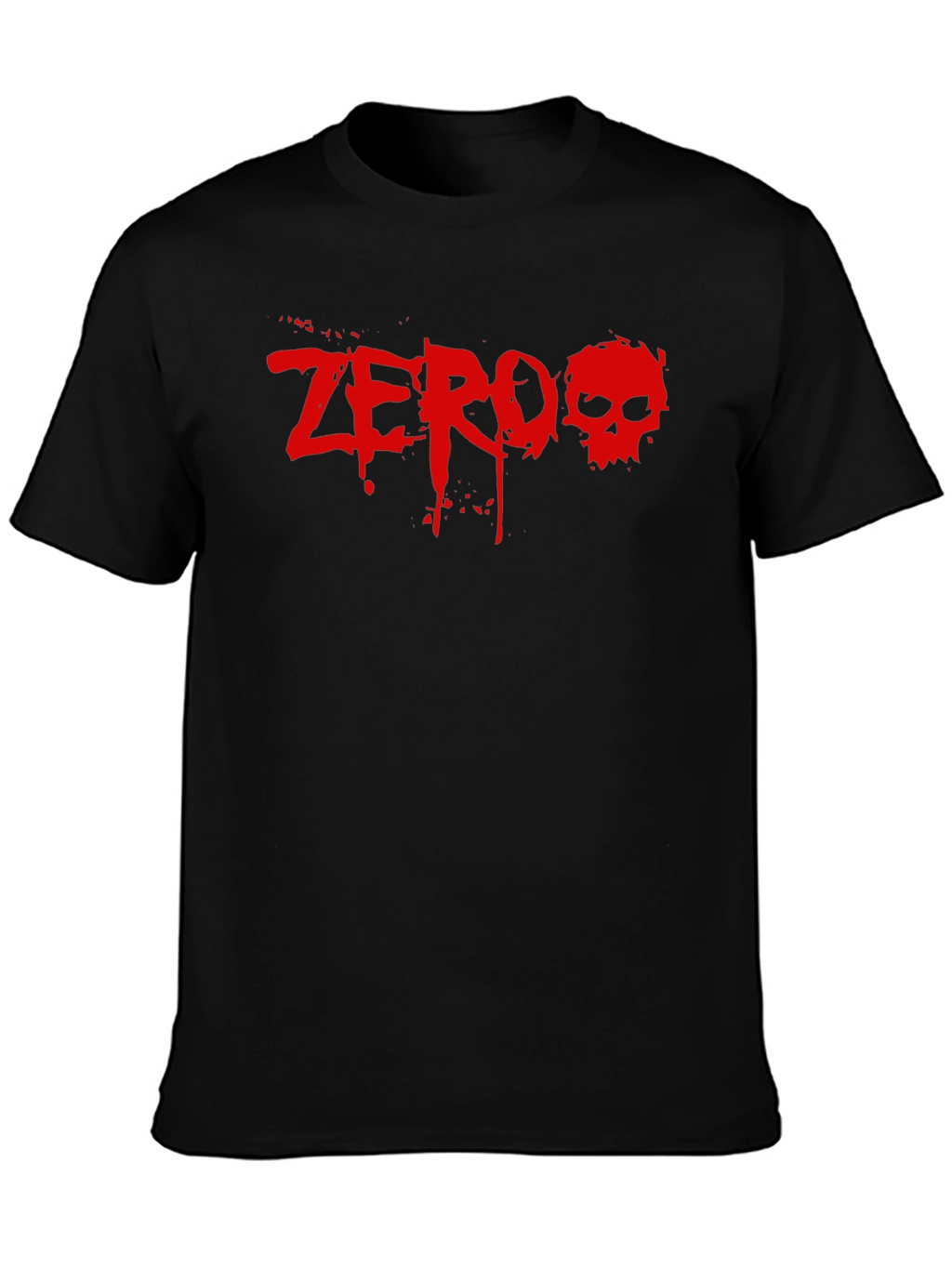 Zero Skull Graphic Tee - Black Cotton T-Shirt