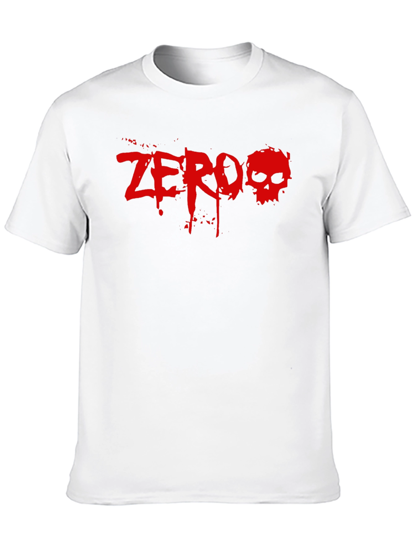 Zero Skull Graphic Tee - Black Cotton T-Shirt