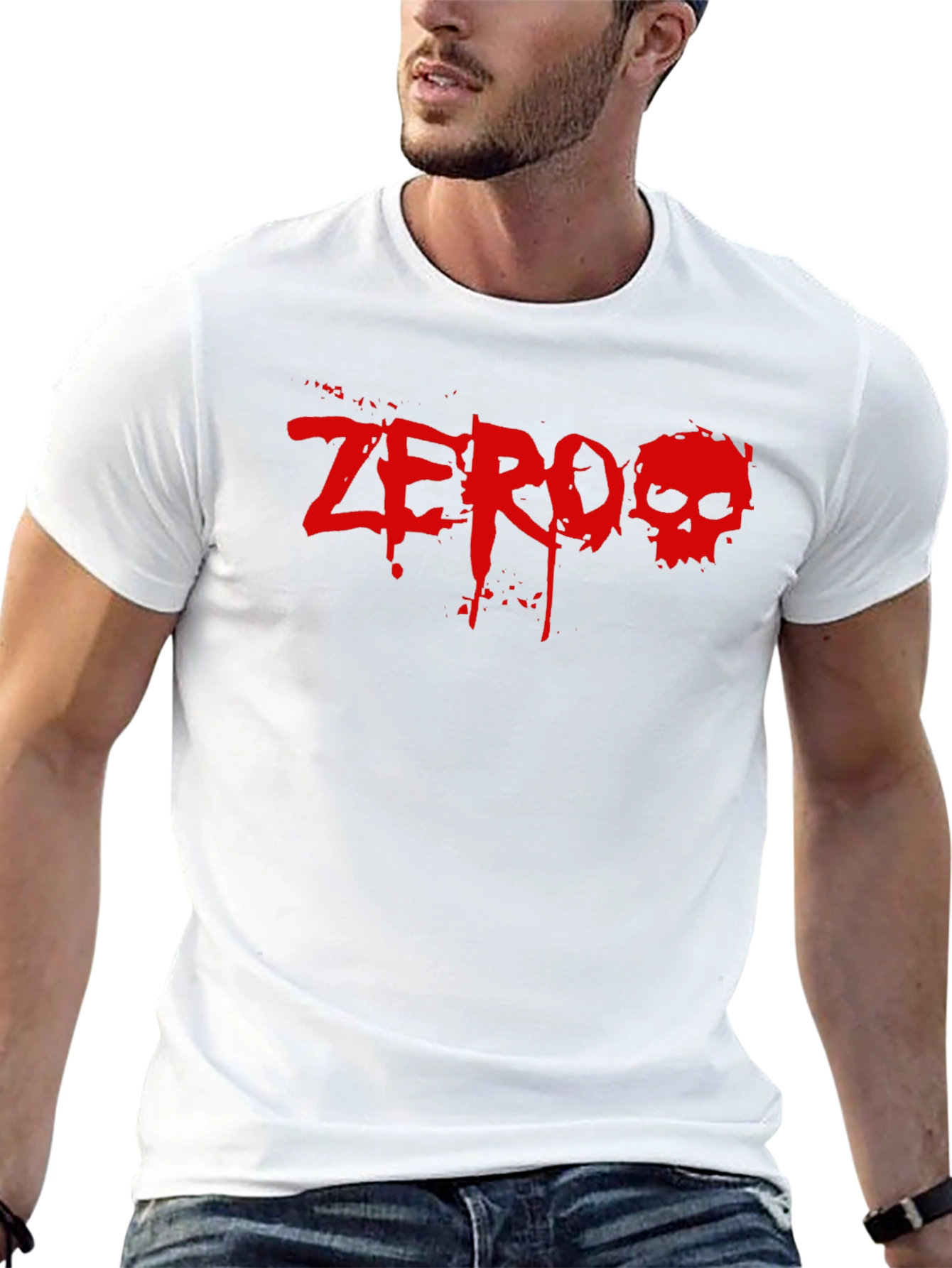 Zero Skull Graphic Tee - Black Cotton T-Shirt