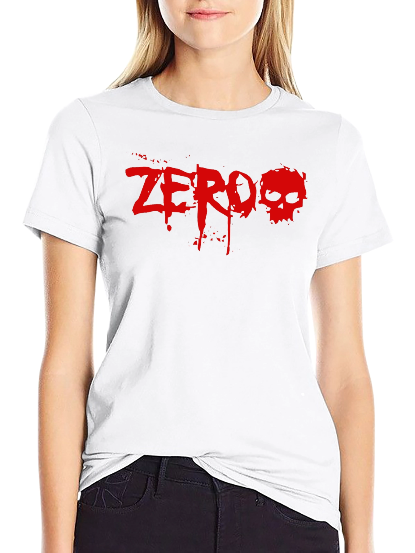 Zero Skull Graphic Tee - Black Cotton T-Shirt