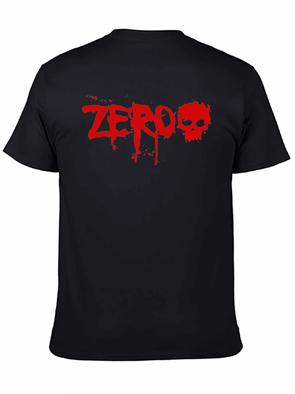 Zero Skull Graphic Tee - Black Cotton T-Shirt