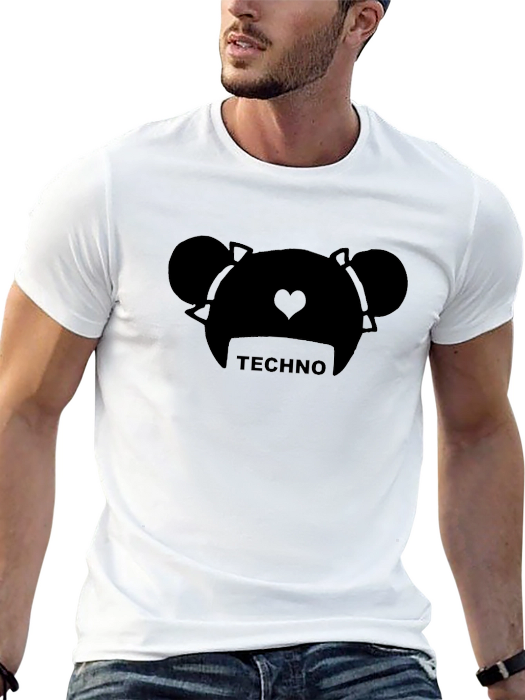 Techno Bear Graphic T-Shirt - Cool EDM Festival Apparel