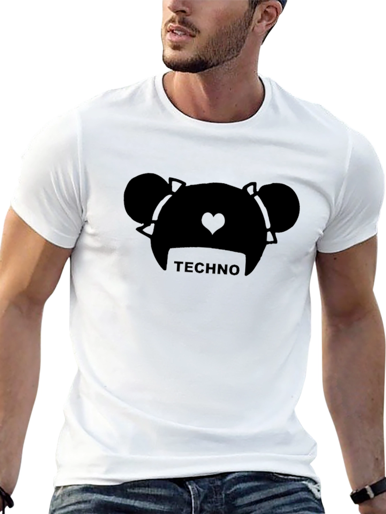 Techno Bear Graphic T-Shirt - Cool EDM Festival Apparel