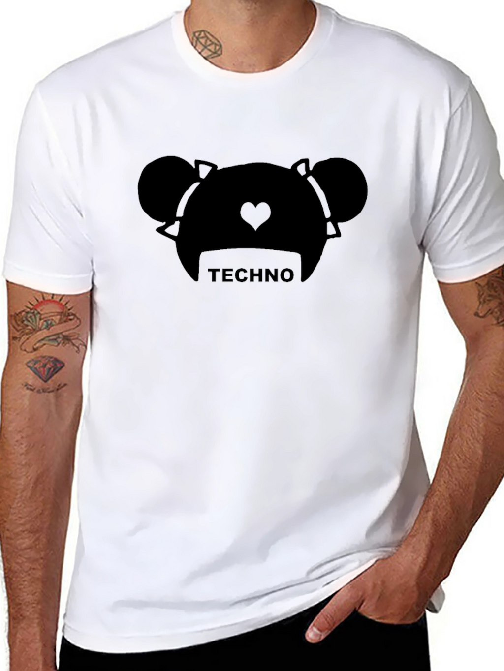 Techno Bear Graphic T-Shirt - Cool EDM Festival Apparel