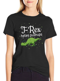 T-Rex Hates Pushups Graphic Tee - Black