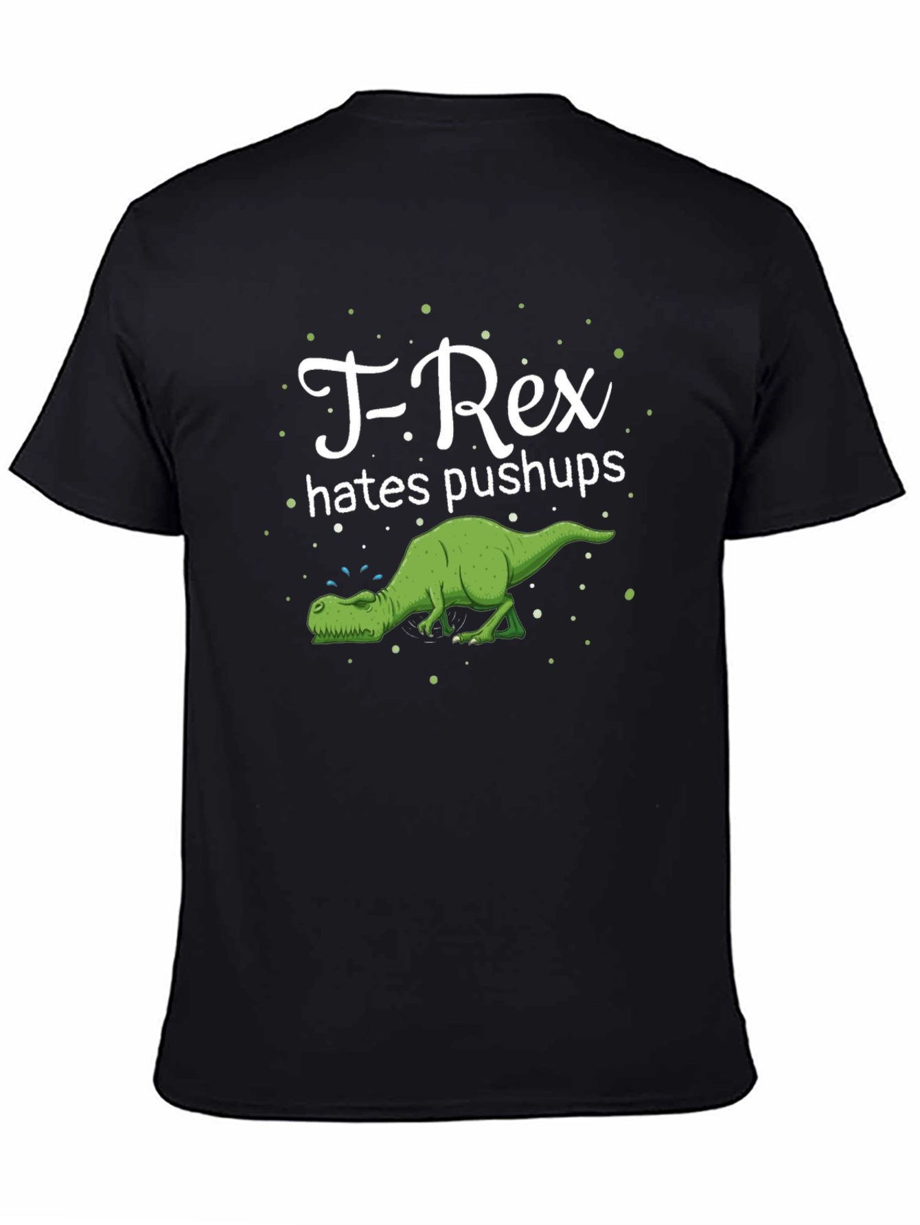 T-Rex Hates Pushups Graphic Tee - Black