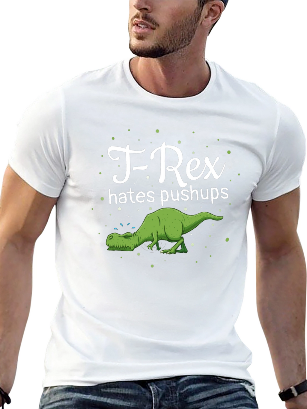 T-Rex Hates Pushups Graphic Tee - Black