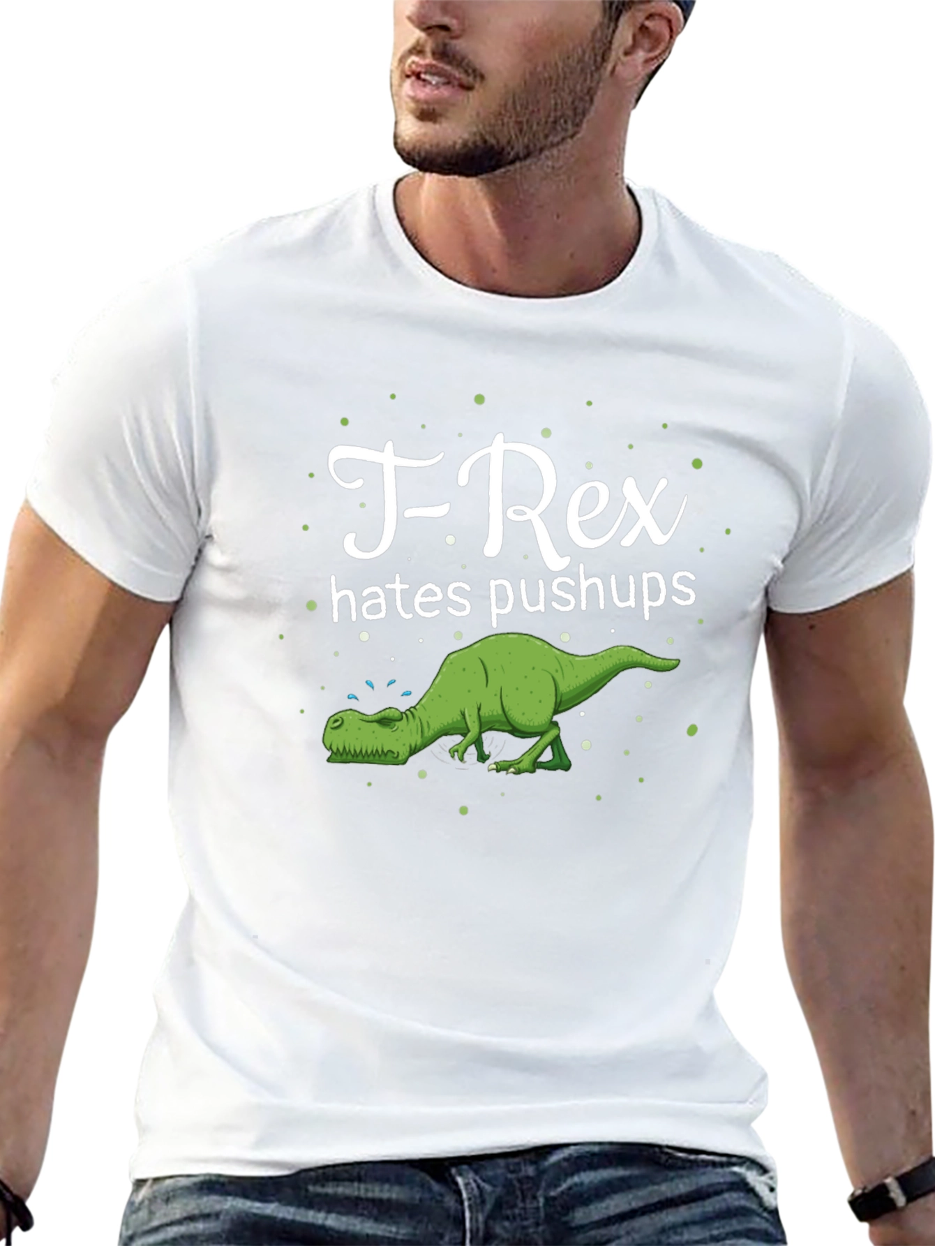 T-Rex Hates Pushups Graphic Tee - Black