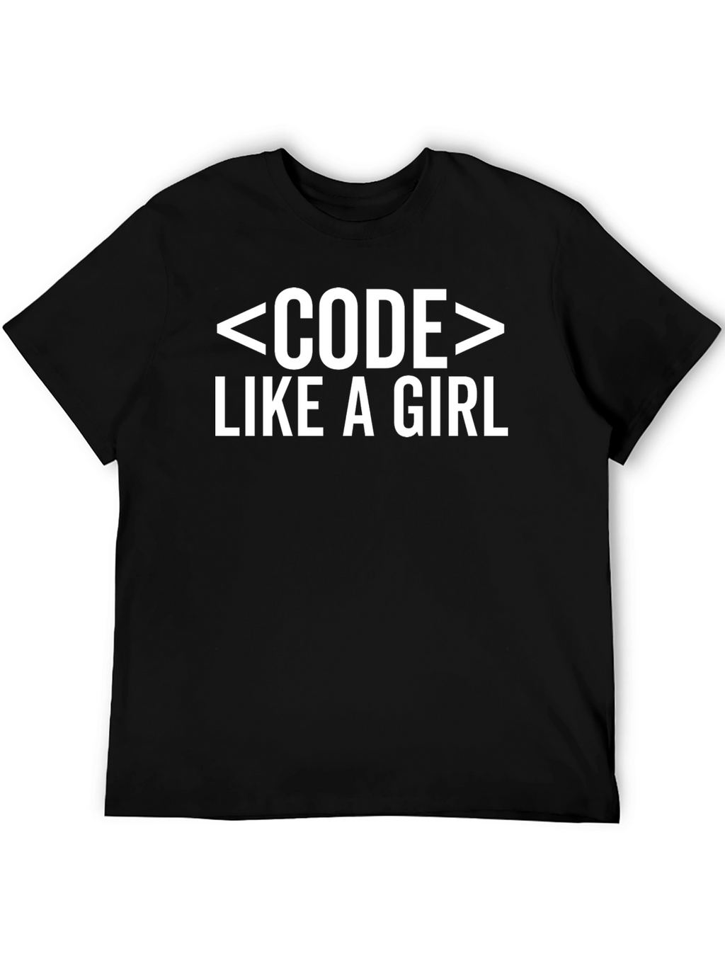 Code Like a Girl T-Shirt - Black Cotton Tee