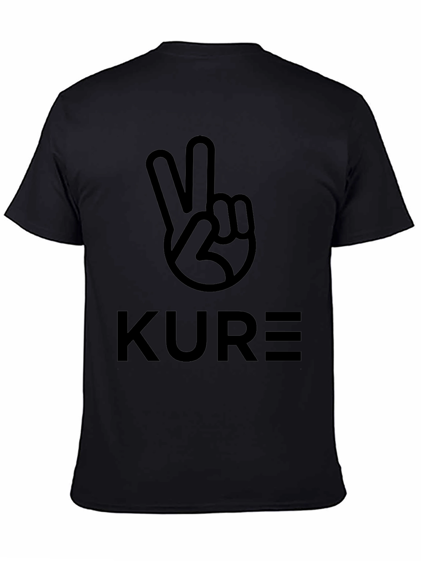 KURE Peace Sign Graphic Tee - Soft Black Cotton