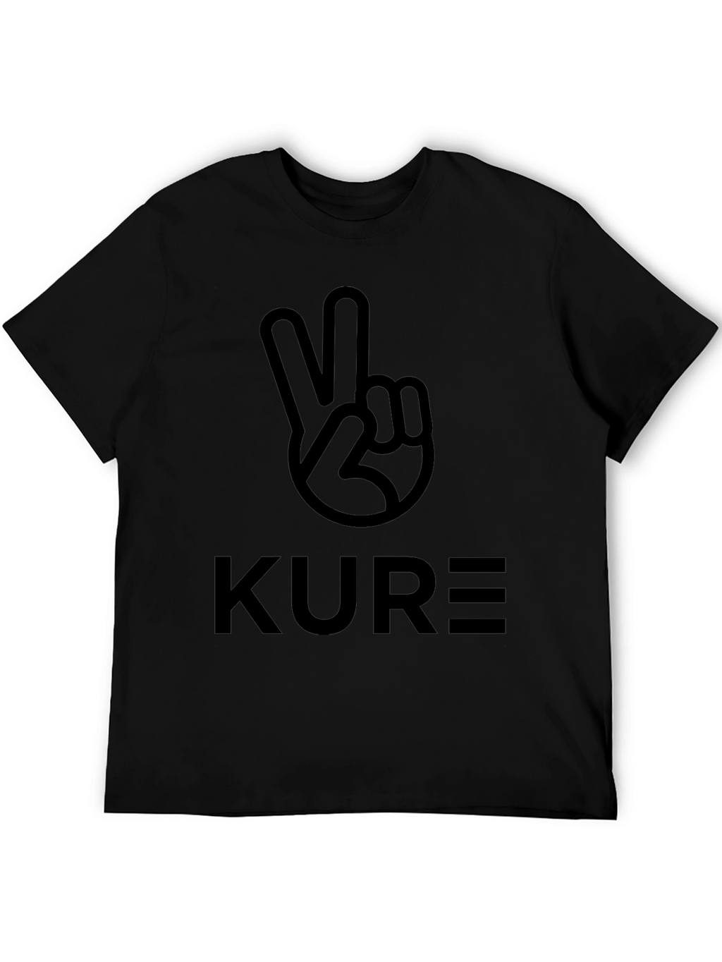 KURE Peace Sign Graphic Tee - Soft Black Cotton