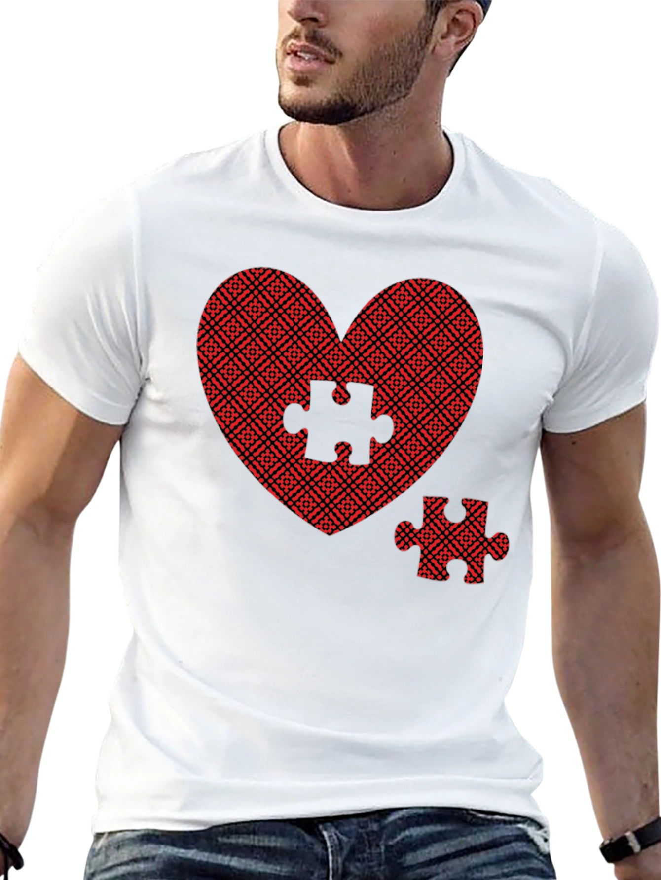 Heart Puzzle Piece Graphic Tee