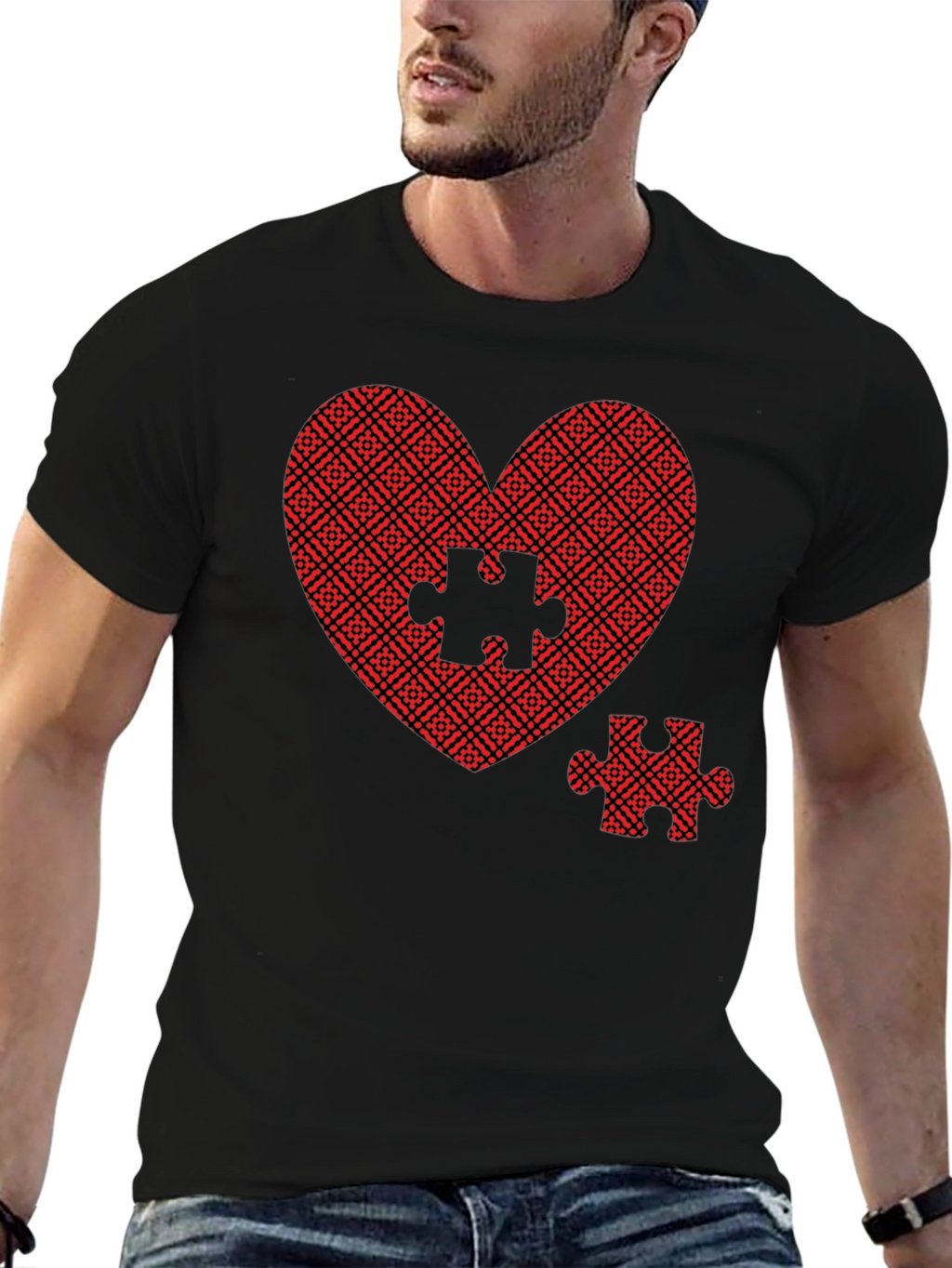 Heart Puzzle Piece Graphic Tee