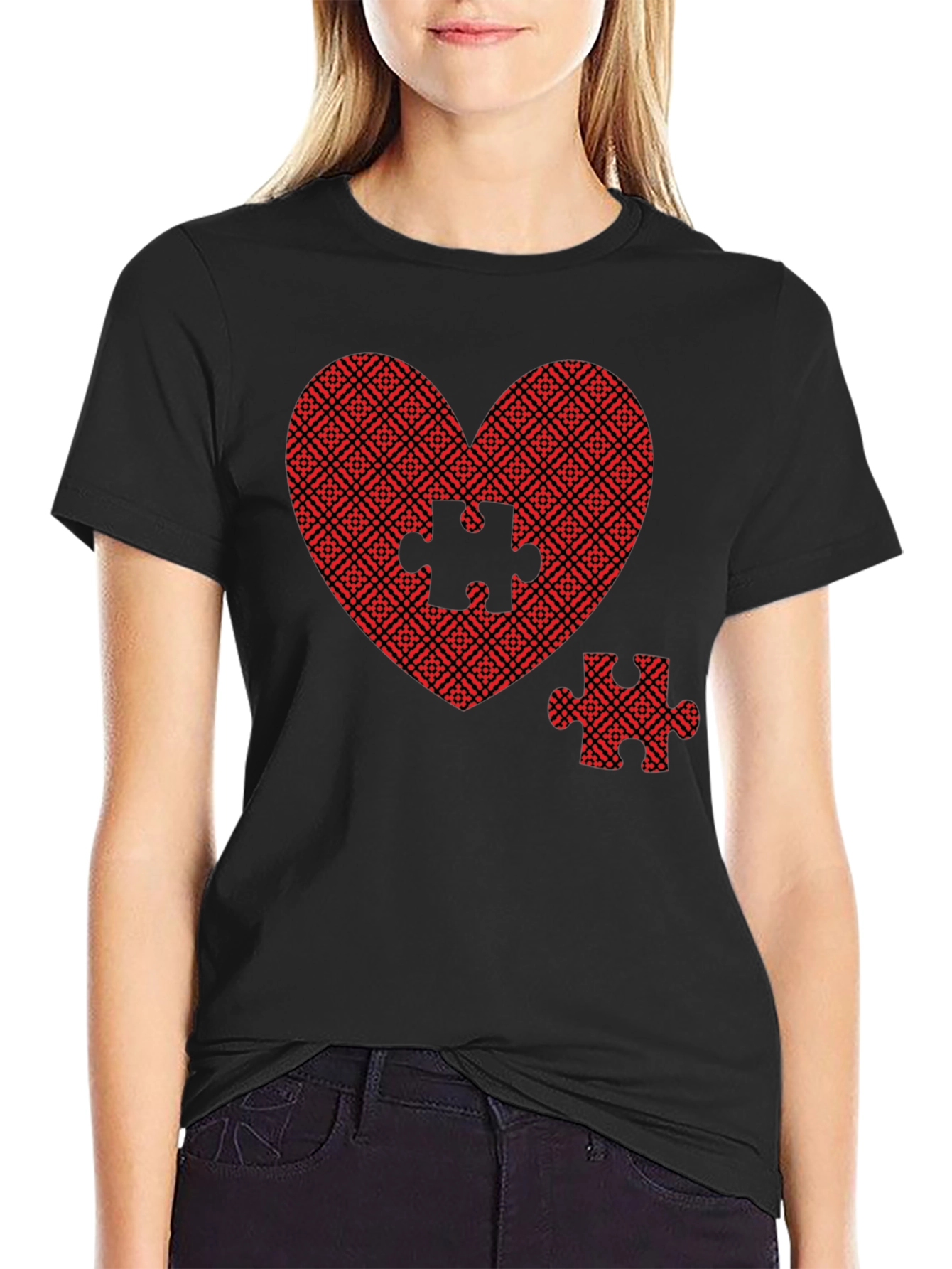 Heart Puzzle Piece Graphic Tee
