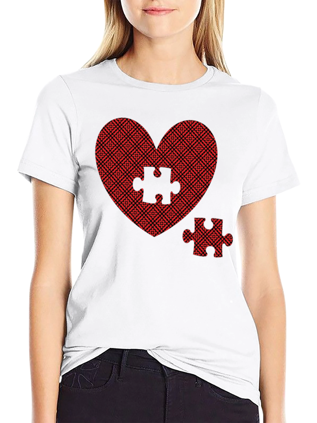 Heart Puzzle Piece Graphic Tee