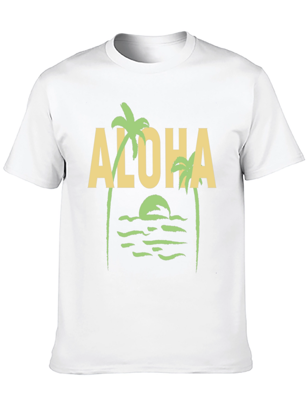 Aloha Palm Tree Graphic Tee - Black