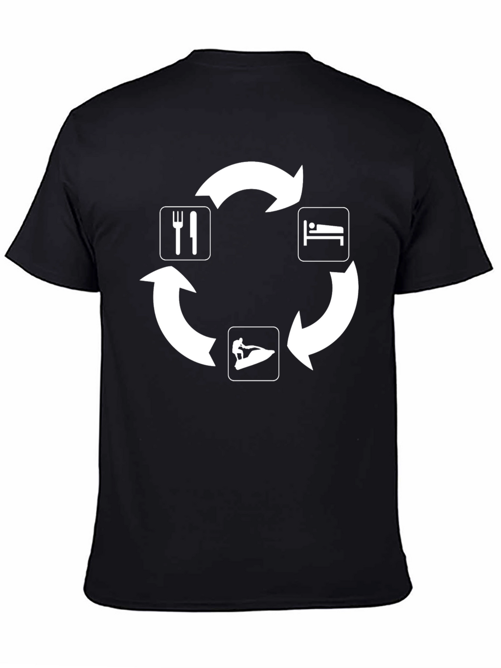 Eat Sleep Jet Ski Repeat Black T-Shirt