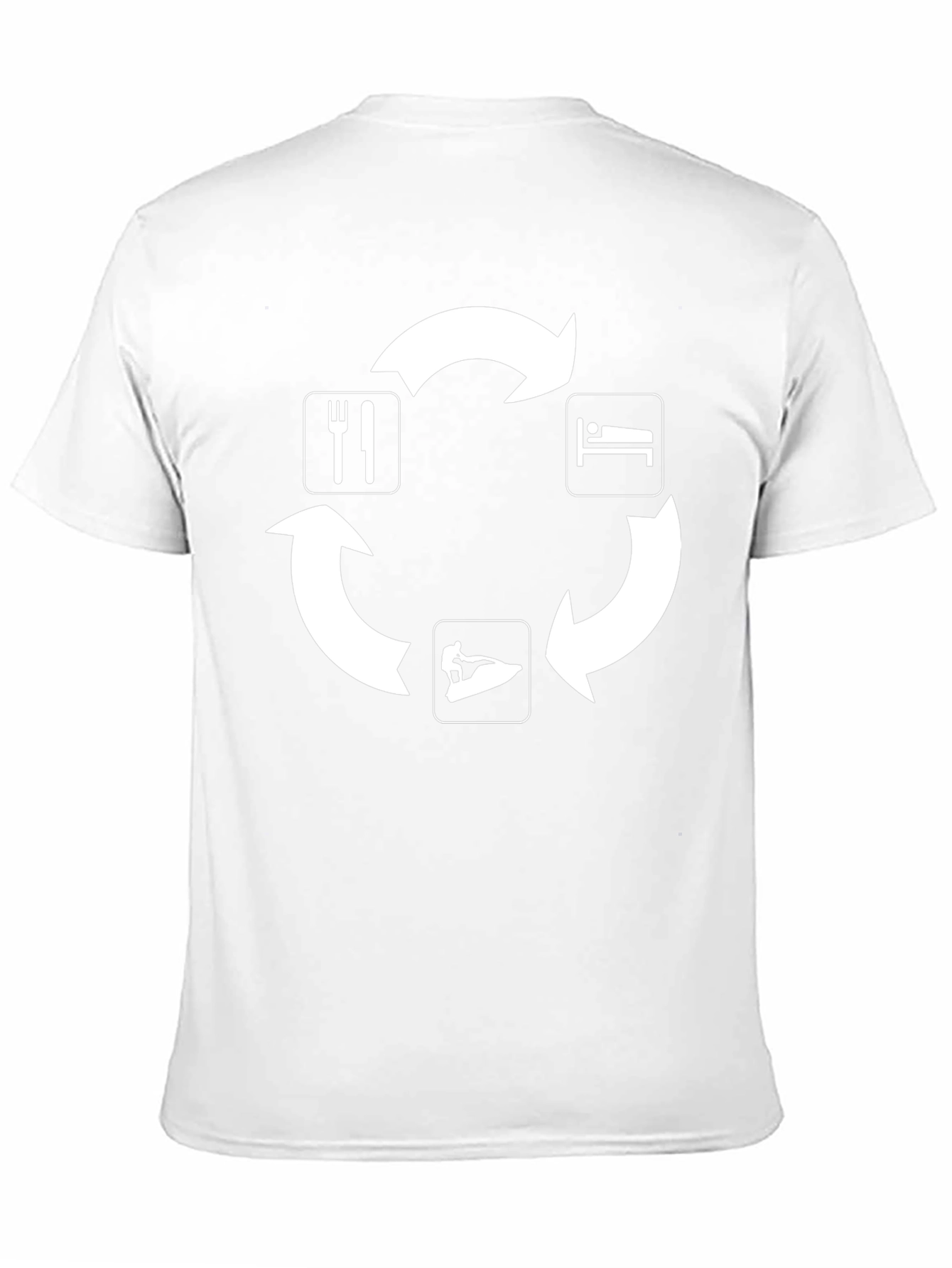 Eat Sleep Jet Ski Repeat Black T-Shirt