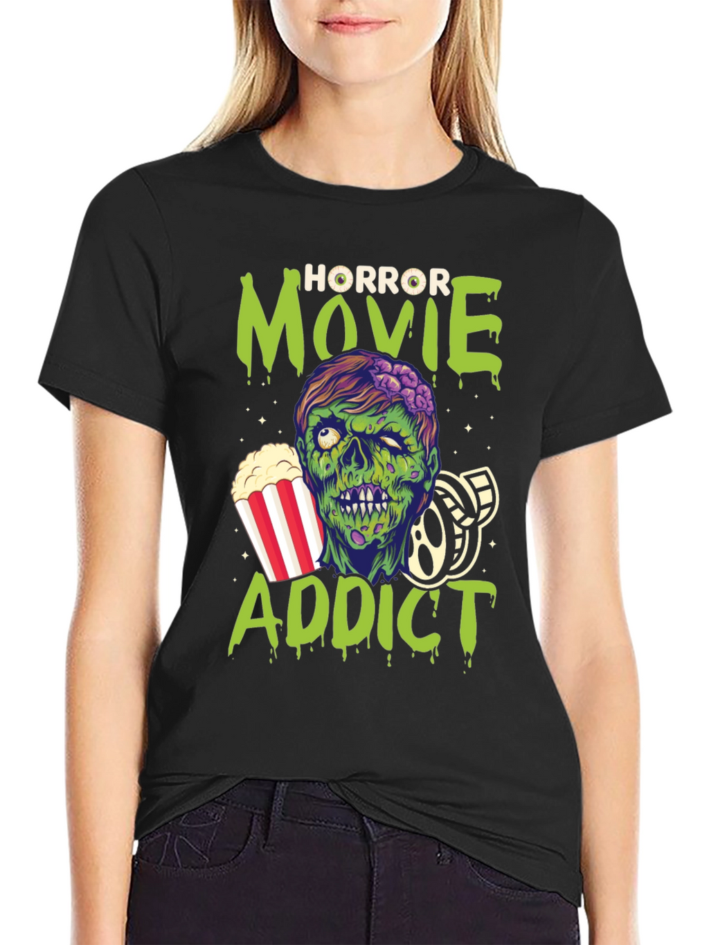 Horror Movie Addict Graphic T-Shirt