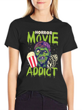 Horror Movie Addict Graphic T-Shirt