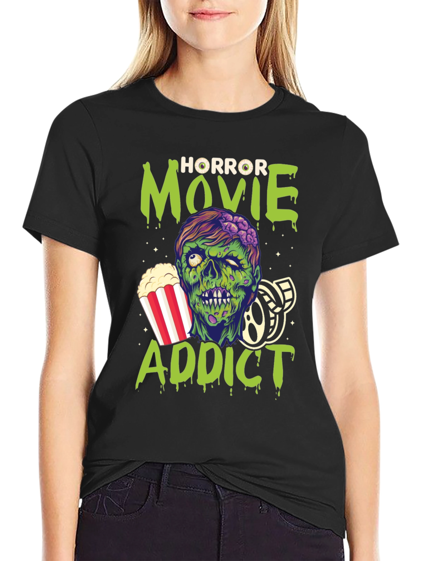 Horror Movie Addict Graphic T-Shirt