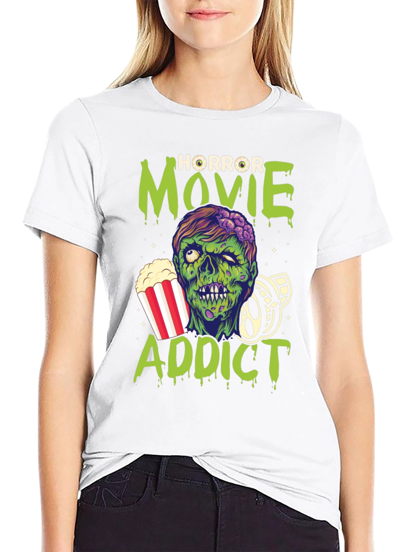 Horror Movie Addict Graphic T-Shirt