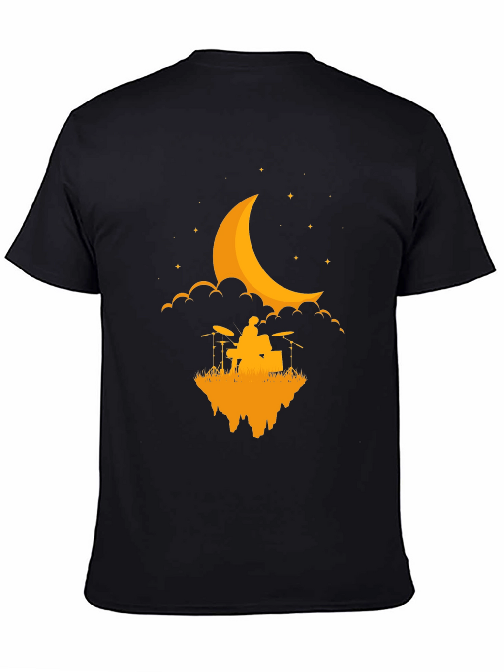Drummer Moon T-Shirt - Black