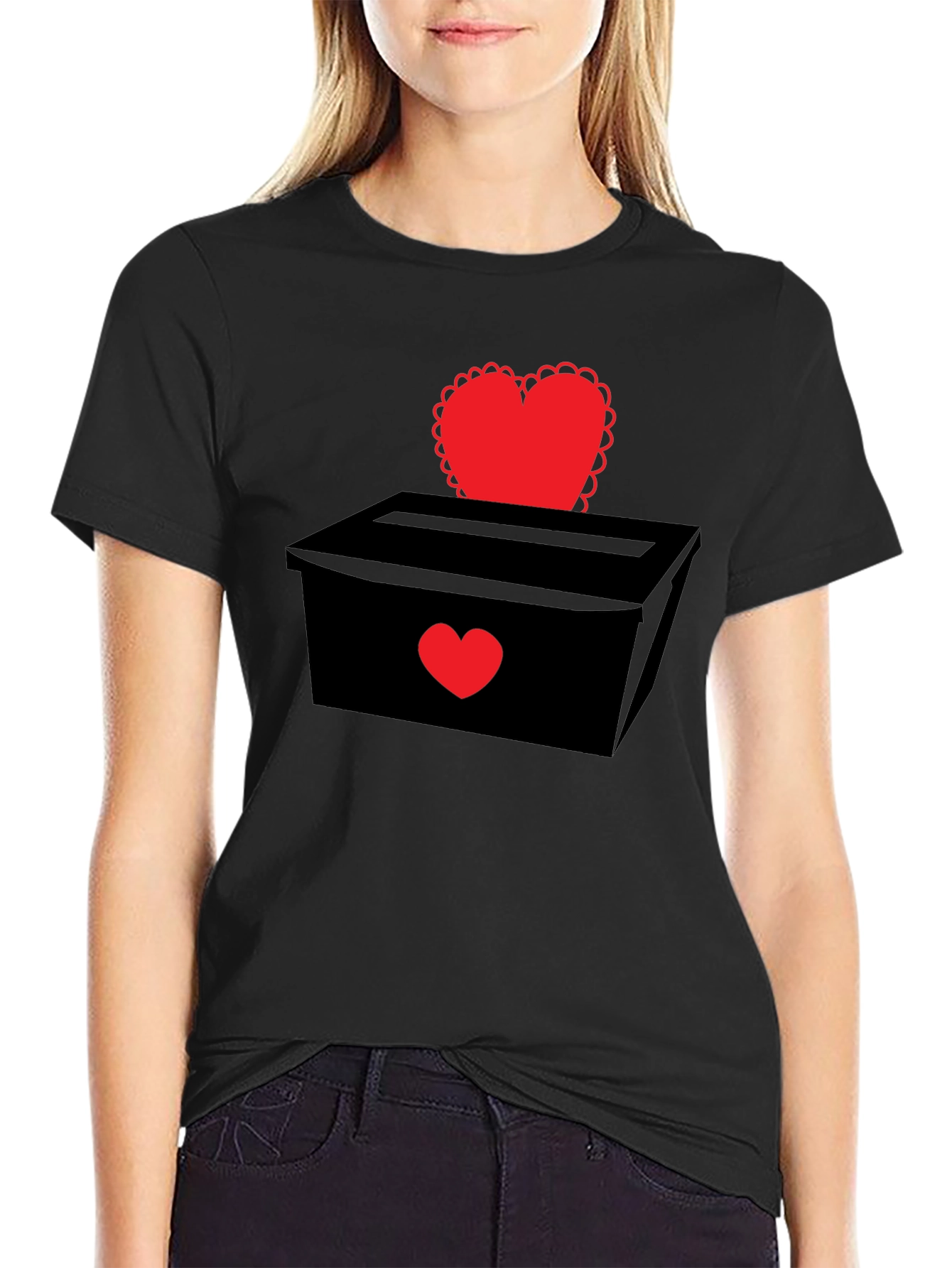 Heart Box Graphic T-Shirt - Romantic Valentines Day Tee