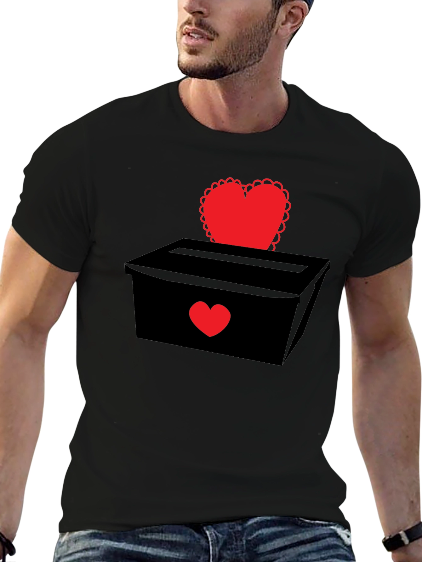 Heart Box Graphic T-Shirt - Romantic Valentines Day Tee