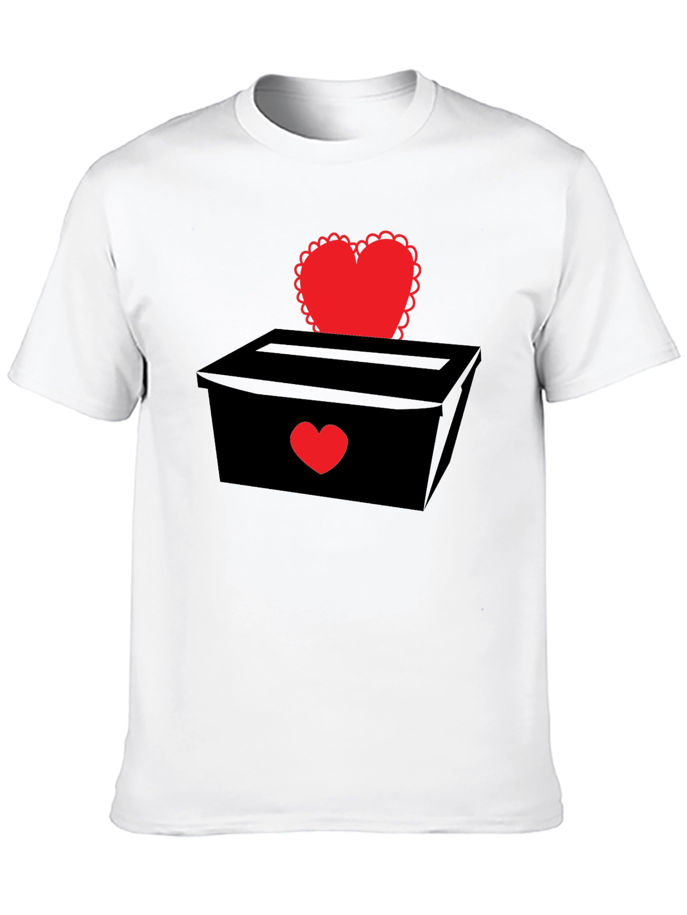 Heart Box Graphic T-Shirt - Romantic Valentines Day Tee